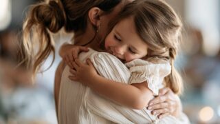 シングルマザーと娘の親子の絆をイメージした写真